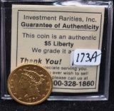 1901-S VF $5 LIBERTY GOLD COIN FROM SAFE DEPOSIT
