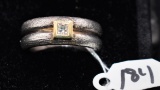 STERLING SILVER/18K YELLOW GOLD RING