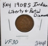 KEY 1908-S INDIAN PENNY FROM SAFE DEPOSIT