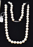 LOVELY LADIES PEARL & 14K WHITE GOLD NECKLACE