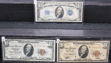 2 $10 NATIONAL CURRENCY & 1 $10 SILVER CERTIFICATE