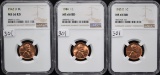 1942-D, 1944, 1955-D LINCOLN PENNY NGC MS66RD