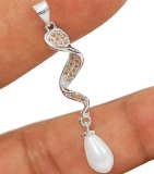 1CT FRESH WATER PEARL AND SAPPHIRE PENDANT