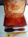 RECTRO COMB/BRUSH WITH MATCHING CASE