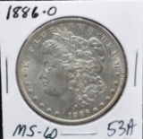 1886-0 MORGAN DOLLAR MARKED MS60