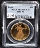 1986-W $50 AMERICAN GOLD EAGLE PCGS PR69DCAM