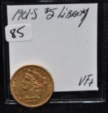 1901-S $5 LIBERTY GOLD COIN FROM SAFE DEPOSIT