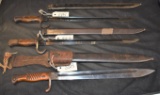 3 ANTIQUE BAYONETS & SCABBARDS