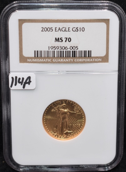 2005 $10 (1/4 OZ) AMERICAN GOLD EAGLE NGC MS70