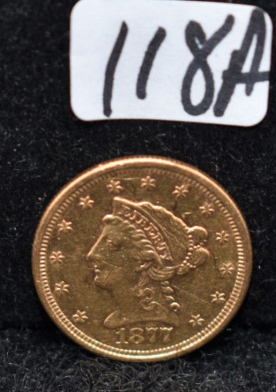 1877 $2 1/2 LIBERTY HEAD GOLD COIN