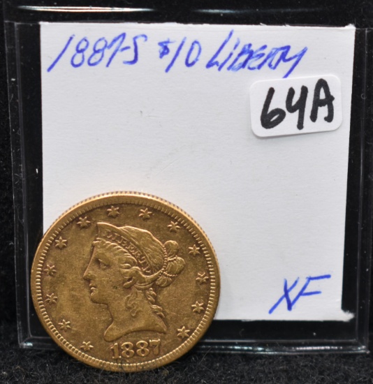1887-S $10 LIBERTY GOLD COIN FROM SAFE DEPOSIT