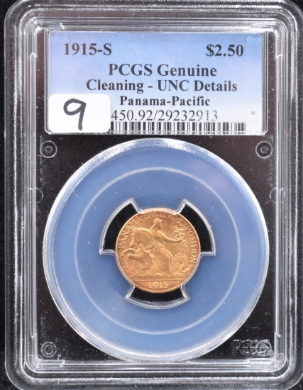 1915-S PANAMA-PACIFIC $2 1/2 GOLD COIN PCGS UNC
