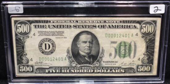 VERY RARE SERIES "1928" $500 FEDERAL RESERVE NOTE