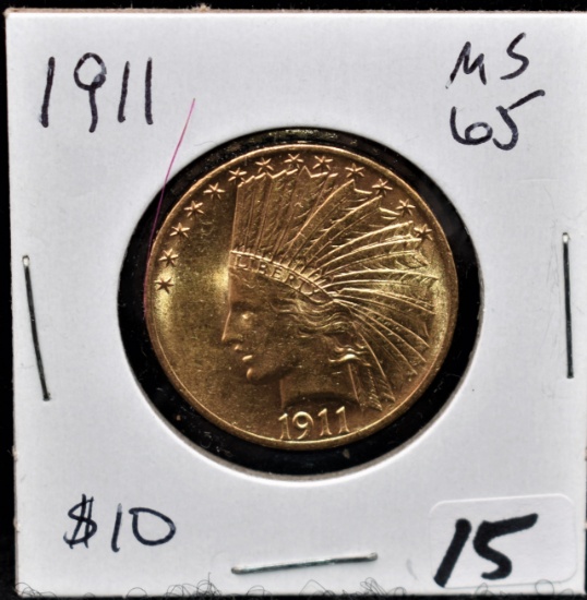 RARE HIGH GRADE 1911 $10 INDIAN HEAD GOLD COIN