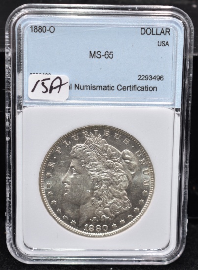 VERY RARE 1880-0 MORGAN DOLLAR NNC MS65 FROM COLLECTION (HE HAD IS LISTED ON INVENTORY AS PQ+) - COI