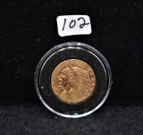 1912 $5 INDIAN HEAD GOLD COIN FROM COLLECTION
