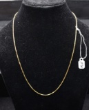 20 INCH BOX LINK 18K YELLOW GOLD NECKLACE