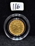 1836 $2 1/2 CLASSIC HEAD GOLD COIN FROM COLLECTION