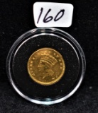1856 TYPE 3 $1 INDIAN GOLD COIN FROM COLLECTION