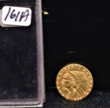 RAW 1915 $2 1/2 INDIAN GOLD COIN FROM  COLLECTION