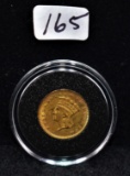 1856 TYPE 3 INDIAN $1 GOLD COIN FROM COLLECTION