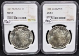 TWO 1921 PEACE DOLLAR NGC MS64 FROM COLLECTION