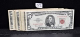 40 RED SEAL $5 U.S. NOTES SERIES 1953 & 1963