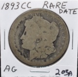 RARE DATE 1893-CC MORGAN DOLLAR