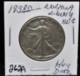 KEY DATE 1938-D WALKING LIBERTY HALF DOLLAR