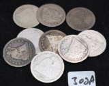 NINE SEATED QUARTERS FROM SAFE DEPOSIT