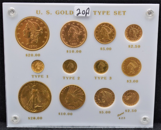 COMPLETE SET OF U.S. GOLD COIN TYPE SET