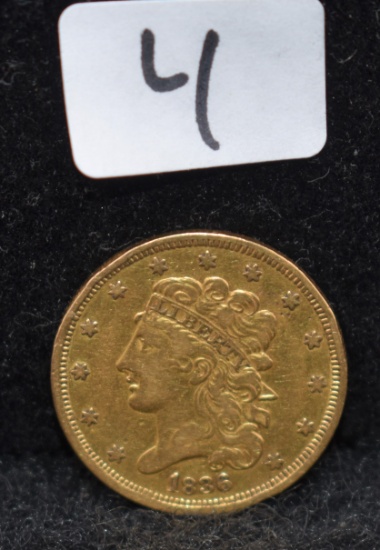 1836 $5 CLASSIC HEAD GOLD COIN FROM SAFE DEPOSIT