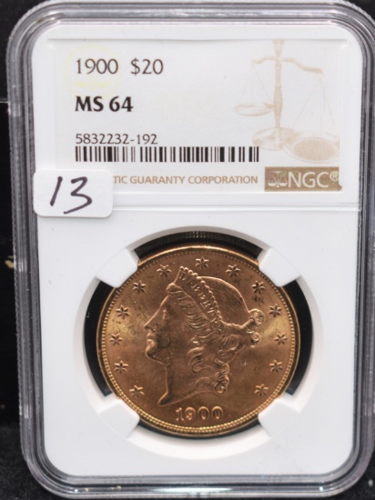 1900 $20 LIBERTY GOLD COIN - NGC MS64