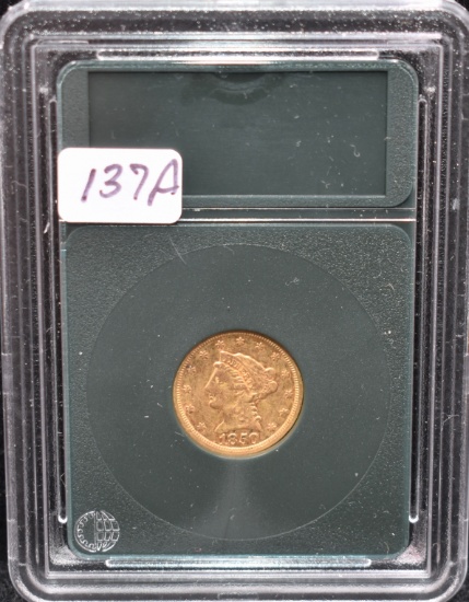 EARLY 1850 $2 1/2 LIBERTY HEAD GOLD COIN