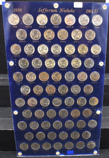 COMPLETE SET JEFFERSON NICKELS (1938-1964) GEM 66