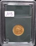 1855 $3 INDIAN HEAD GOLD COIN FROM SAFE DEPOSIT