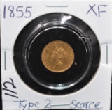 SCARCE 1855 TYPE 2 $1 GOLD COIN