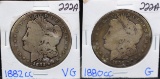 1880-CC & 1882-CC MORGAN DOLLARS