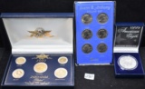 1999 SILVER EAGLE, SUSAN B ANTHONY & 5 COIN SETS