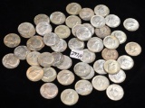 50 MIXED DATE (40% SILVER) KENNEDY HALF DOLLARS