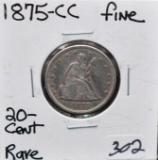 1875-CC SEATED QUARTER FROM SAFE DEPOSIT