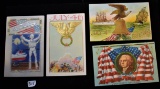 4 EARLY 20TH CENTURY 4TH OF JULY POSTCARDS