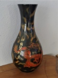 VASE WITH DRAGON ON FRONT STAMPED MADE IN VIETNAM)