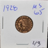 HIGH GRADE 1928 $2 1/2 INDIAN GOLD COIN