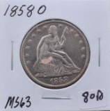 HIGH GRADE 1858-0 SEATED LIBERTY HALF DOLLAR