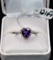 HEART SHAPED AMETHYST STERLING SILVER RING