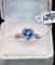 HEART SHAPED BLUE TOPAZ STERLING SILVER RING