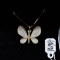 LADIES DIAMOND BUTTERFLY 14K GOLD NECKLACE