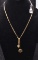 14K YELLOW GOLD COIN STYLE PENDANT NECKLACE