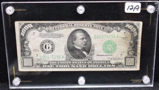 $1000 FEDERAL RESERVE NOTE - SERIES 1934